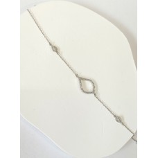 Ασημένιο βραχιόλι με ζιργκόν (SB15)